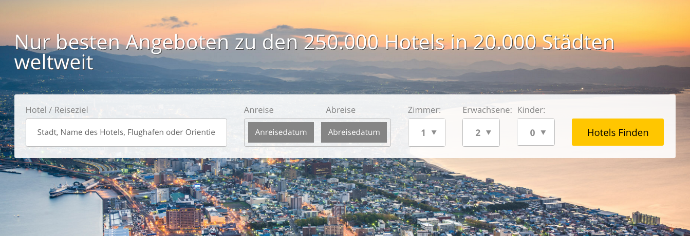 Die Otel.com Hotelsuche